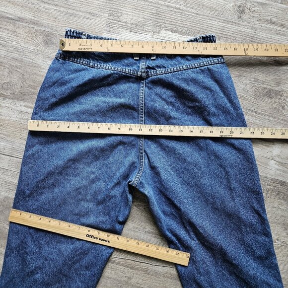 Vtg Lee Western Bareback High Waist Mom Jeans Blue Tapered Leg USA Size 29 x 28? - Picture 11 of 16